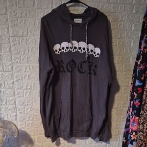 Gray Skull Rock Hoodie lauren moshi